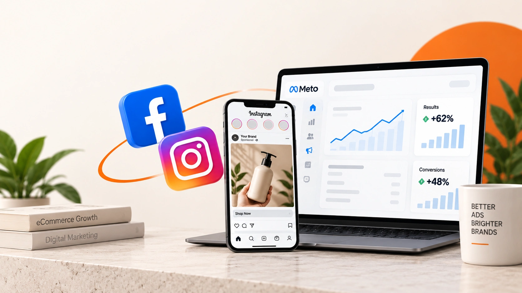 Facebook and Instagram campaign management: section banner