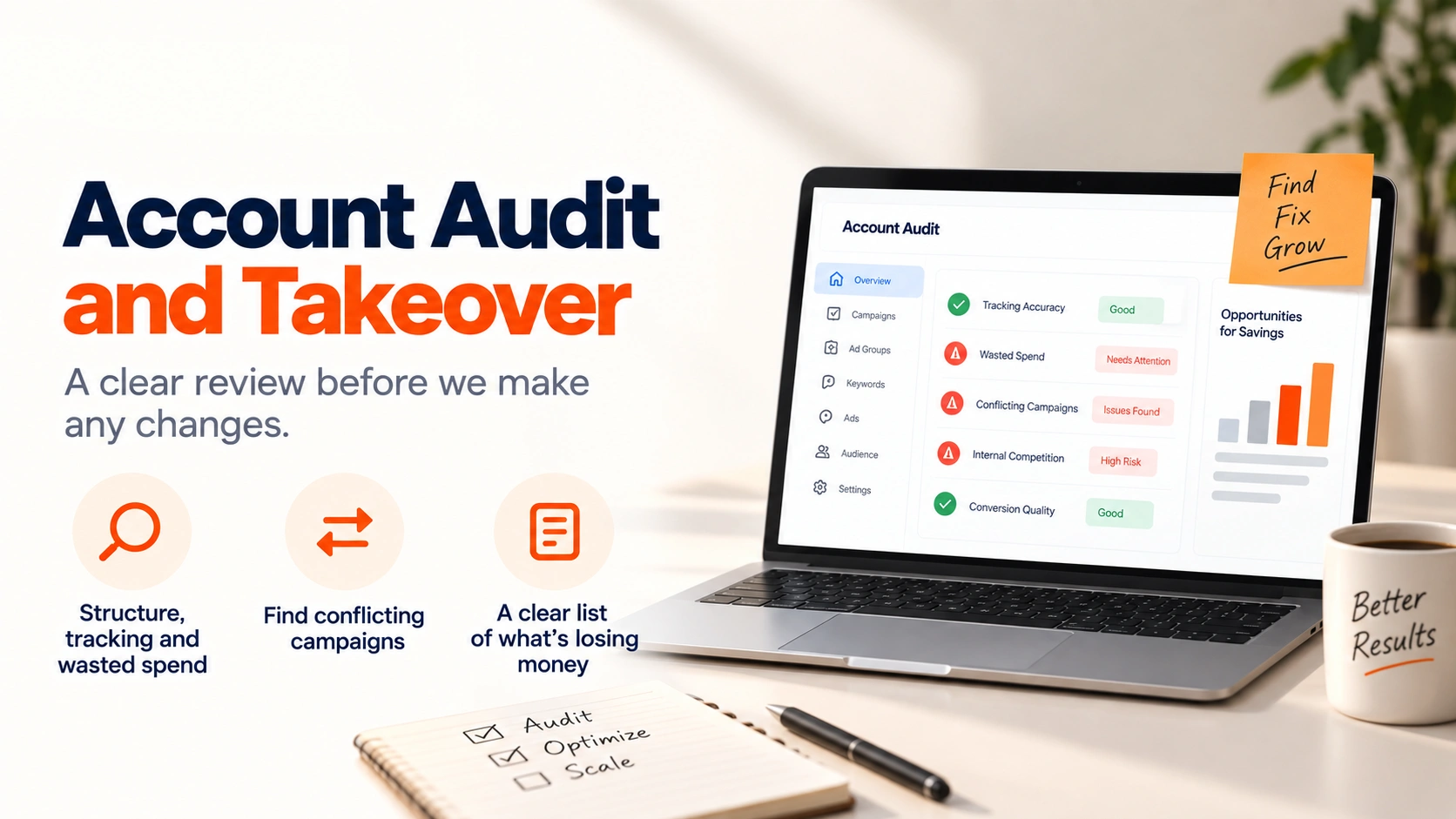 Account audit and takeover: section banner