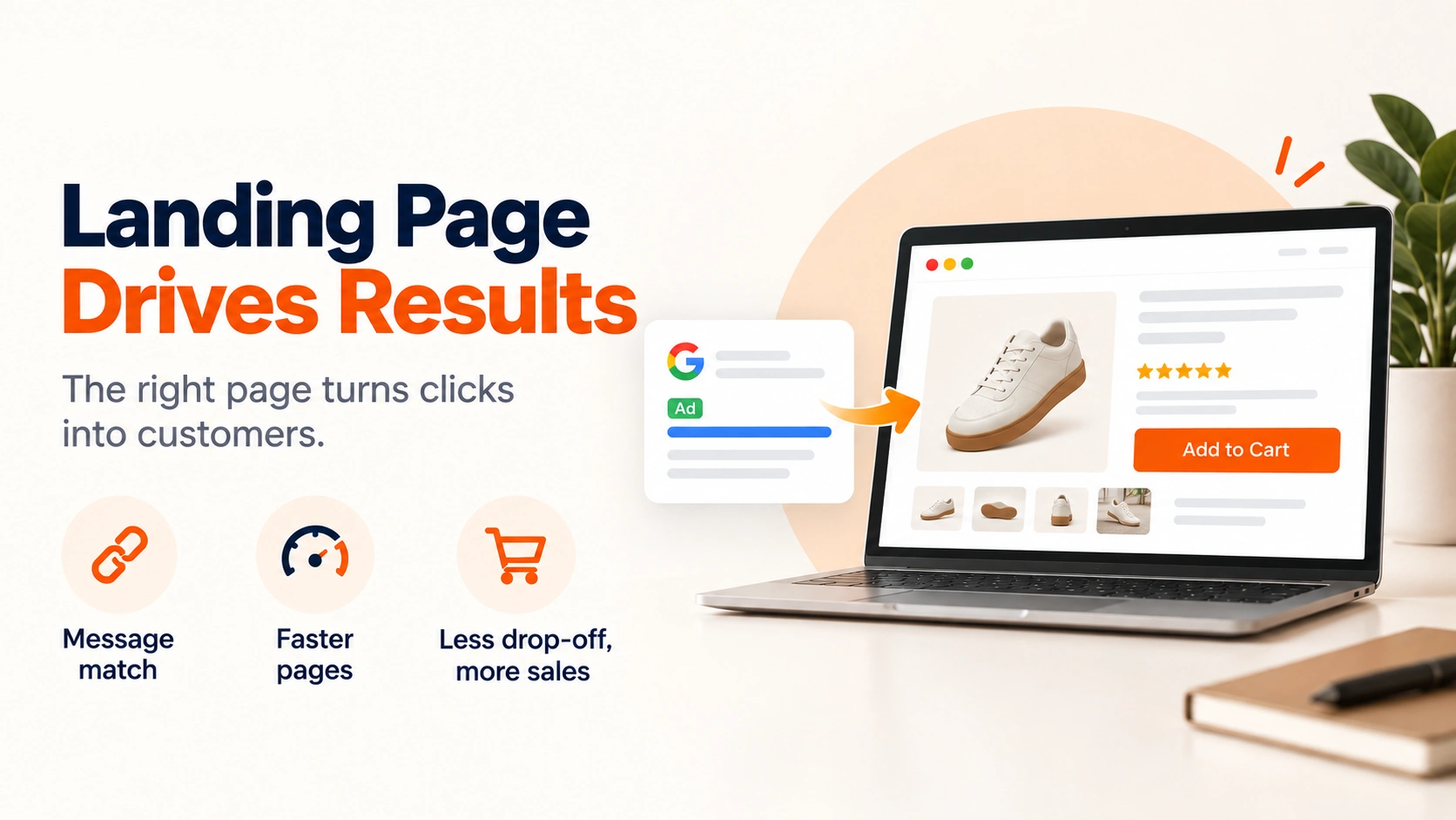 Landing page and conversion work: section banner