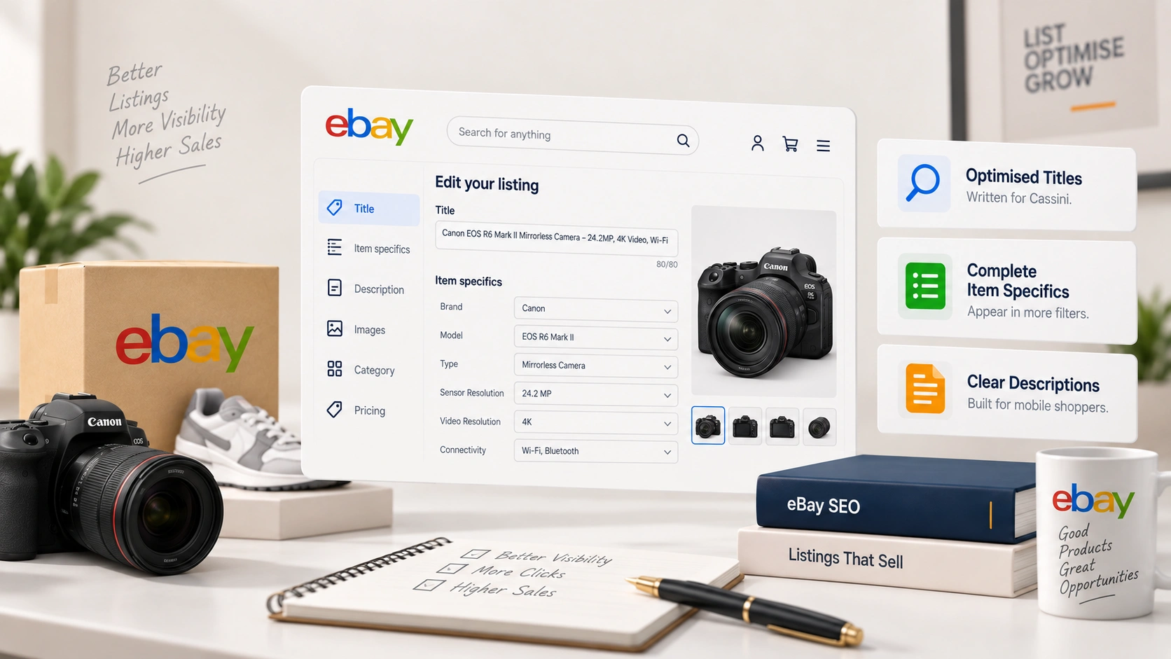 Listing optimisation and eBay SEO: section banner