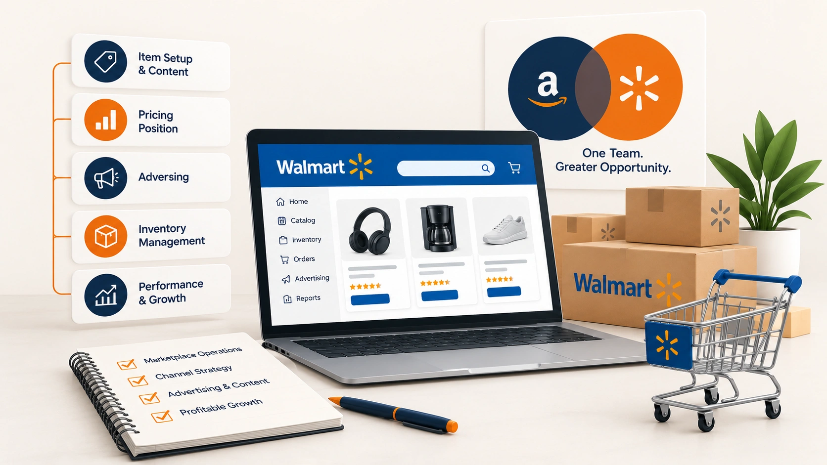 Walmart marketplace management: section banner