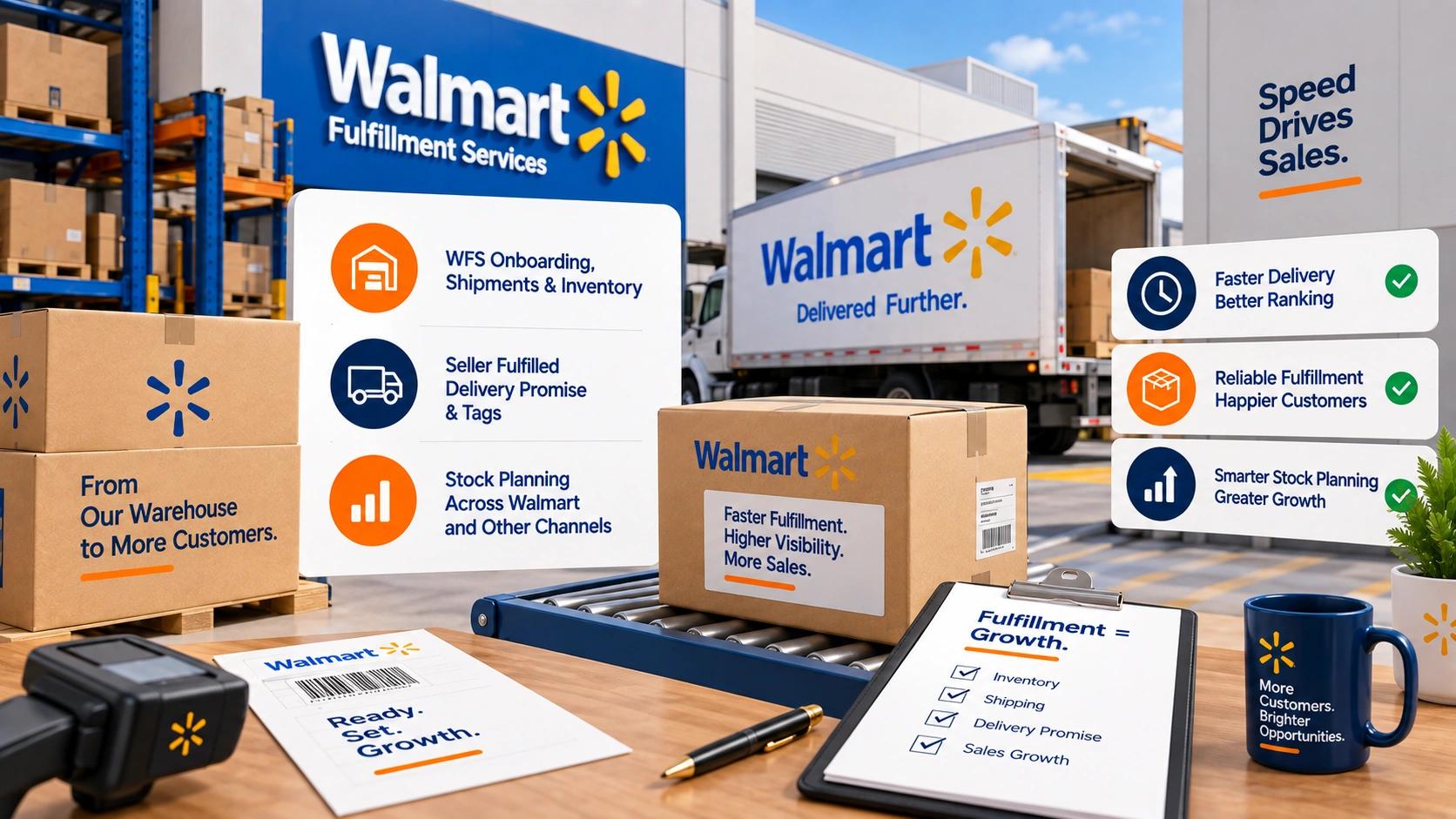 Walmart Fulfillment Services and logistics: section banner