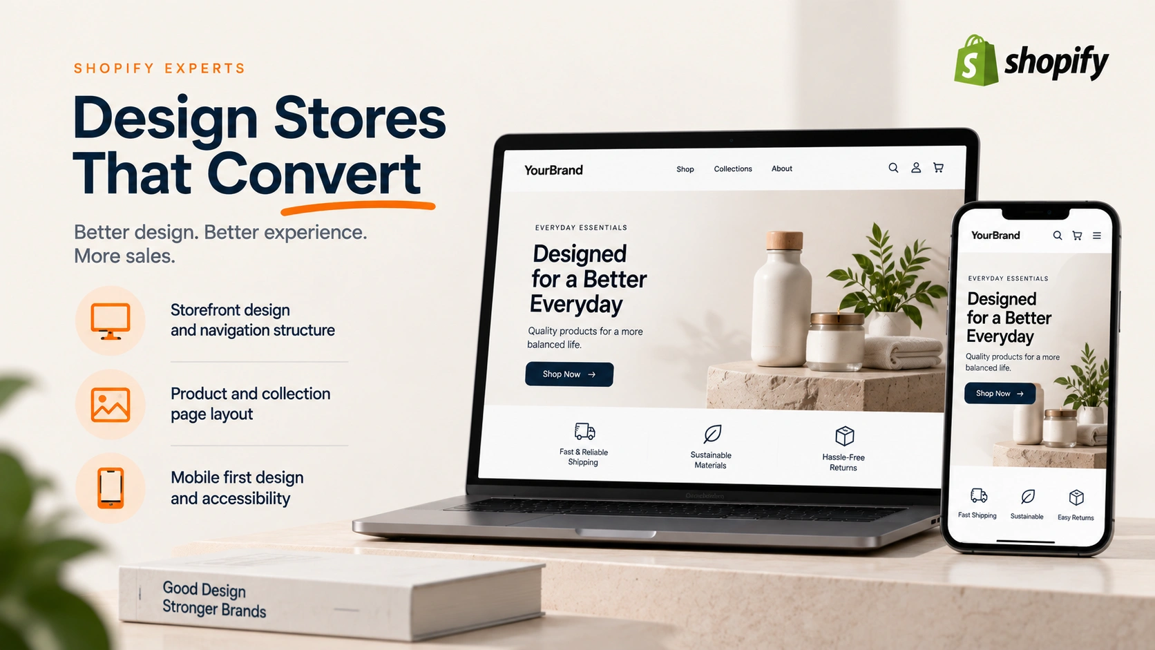 Site design, UI and UX: section banner