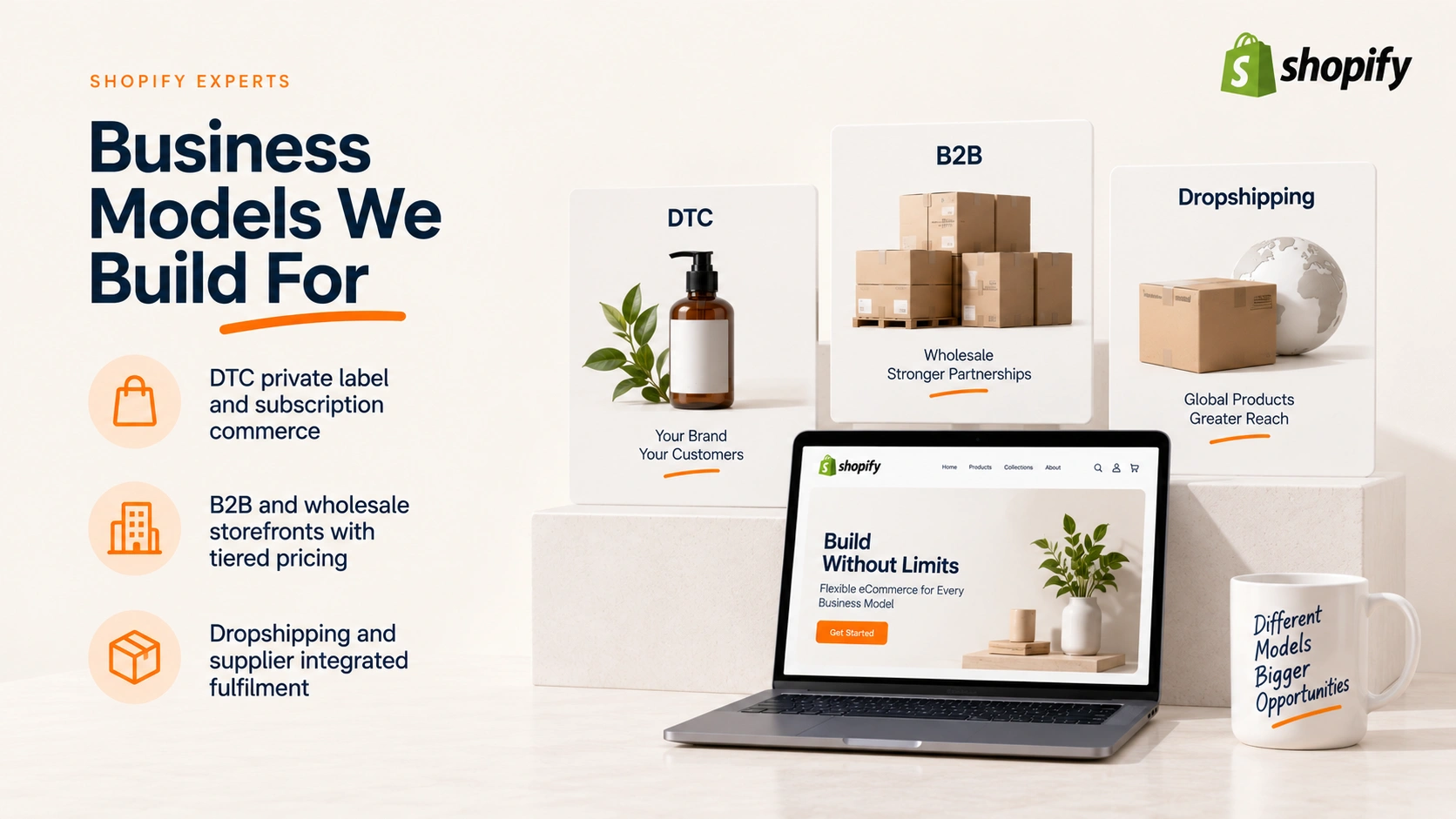 Business models we build for: section banner