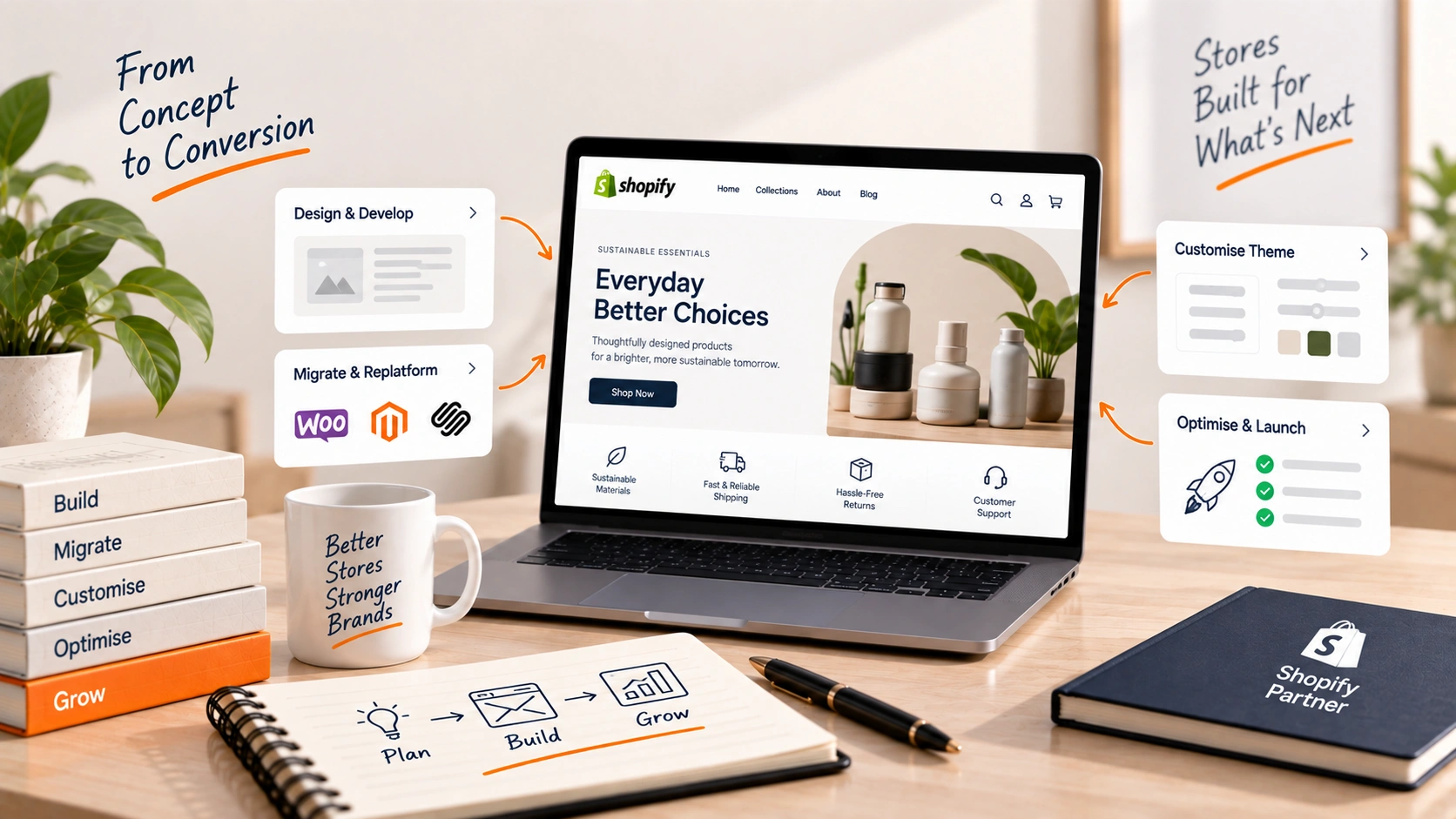Shopify store development: section banner