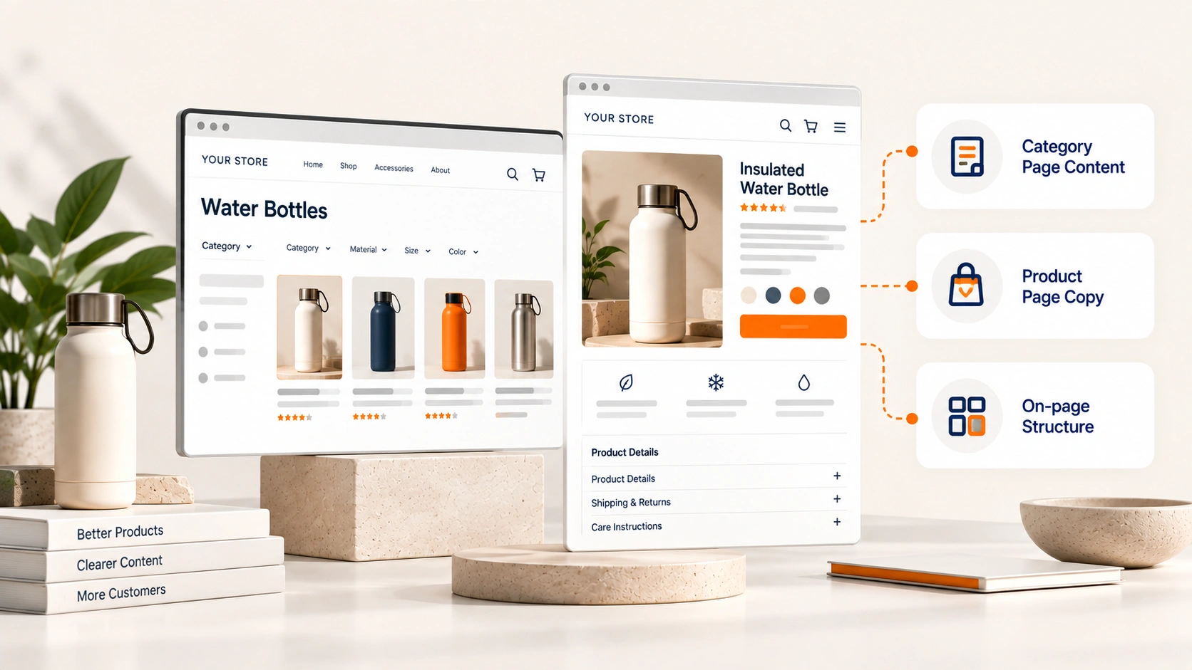 Category and product content