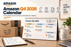 A fourth quarter calendar on a warehouse desk, inbound pallets behind it, the deal and inventory deadlines marked in orange