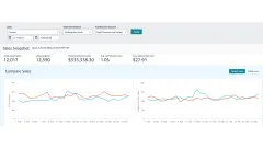 Amazon Sales Dashboard for February 2026 showing the sales snapshot and the daily units and sales charts.