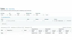 The same Vendor Central sales report for 2025, with year on year columns beside revenue, cost of goods and units
