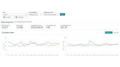 Amazon Sales Dashboard for February 2026 showing the sales snapshot and the daily units and sales charts.